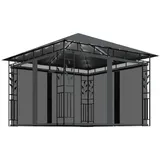 vidaXL Pavillon mit Moskitonetz & LED-Lichterkette 3x3x2,73m Anthrazit