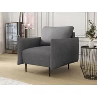 MIRJAN24 Sessel Lambi, Schwarze Metallfüße, 98x90x85 cm grau
