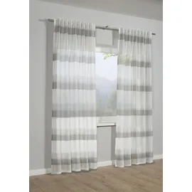 Sehlbach Fertiggardine Blockstreifen, Grau, 140 cm