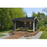 Lasita Maja Gartenhaus »Unterstand/Lounge San Diego«, Unterstand / Lounge 34mm, Fundamentmass 4250x3000, Carbongrau, grau