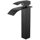 Auralum Max Waschtischarmatur Wasserfall Wasserhahn Waschbecken Hoch Badarmatur Badezimmer Waschtisch Armatur Auslauf Höhe 273MM schwarz