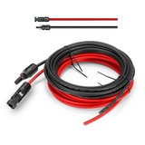 Solarsys® - 2,5 Meter 4mm2 Solarkabel mit Einseitigem Stecker PV, TÜV-Zertifika IP68,DC 1500V,1 Paar Rot/Schwarzes Verlängerungskabel,2,5m