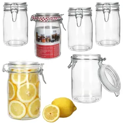 6x NORMA Vorratsglas 1L aus Glas mit Bügelverschluss luftdicht Einmachgläser