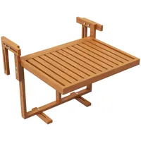 Outsunny Balkontisch zum Einhängen klappbar 68 x 65 cm Beige/Braun