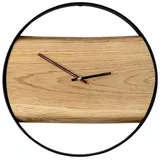 holz4home holz4home® Holz-Wanduhr „Polished“ gerahmt mit polierter Oberfläche Ø 37 cm