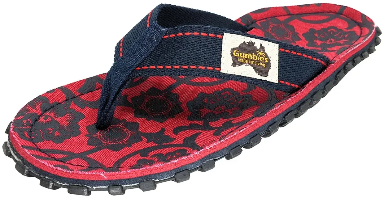 Gumbies Original Zehentrenner - 38 - Red & Blue Rose