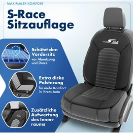 Walser Pkw Sitzauflage S-Race, Auto-sitzaufleger Schwarz