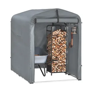SoBuy Fahrradgarage wetterfest grau 120x163x176 cm