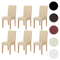 Mendler 6er-Set Esszimmerstuhl Stuhl Küchenstuhl Littau ~ Kunstleder, creme,
