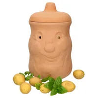 Mambocat Kartoffeltopf Karl Terrakotta Vorratsdose mit Deckel, Aufbewahrung von ca. 1,5kg Kartoffeln - Orange