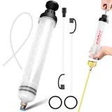 yivom Ölabsaugpumpe 500ml, Ölabsaugspritze Flüssigkeitsabsauger mit 1M Schlauch 500ml Ölspritze mit Schlauch & Verlängerungen für Bremsflüssigkeit, Kühlmittel, Motoröl & Getriebeöle