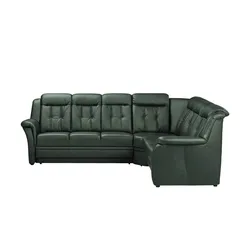Polstermöbel Oelsa Komfort-Ecksofa aus Leder  Andorra ¦ grün ¦ Maße (cm): B: 272 H: 99 T: 238.0