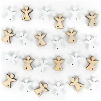 Logbuch-Verlag Dekofigur 24 Mini Engel aus Holz weiß Holzengel 2 cm Weihnachten
