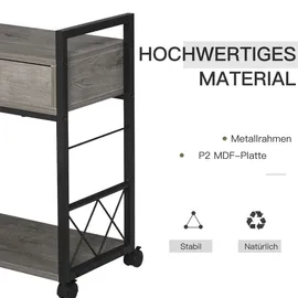 Homcom Beistelltisch 60x30x65cm graue Holzmaserung (833-762)