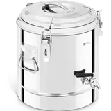 Royal Catering Thermobehälter Edelstahl Thermobox Warmhaltebehälter Speisen Ablasshahn 12 L