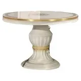 JVmoebel Esstisch Runder Esszimmer Tisch Holz Klassische Barock Möbel (Esstisch), Made in Italy weiß