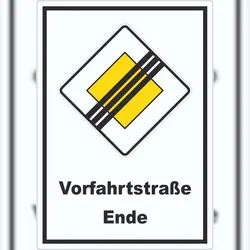Vorfahrtstraße Ende Aufkleber A0 (841x1189mm)