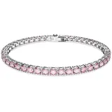 Swarovski Matrix Tennis Armband, Rundschliff, Weiß, Rhodiniert