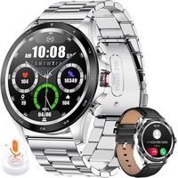 Smartwatch Herren mit Telefonfunktion, Aktivitätstracker Fitnessuhr Bluetooth Anruf mit Herzfrequenz Schlafmonitor 5ATM Wasserdicht Armbanduhr Spo...
