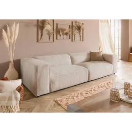 MASSIVMOEBEL24.DE Couch Cord 3-Sitzer Beige