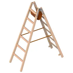 Layher 1053 Holzstehleiter nach Ö-Norm Z1501 2x6 Sprossen