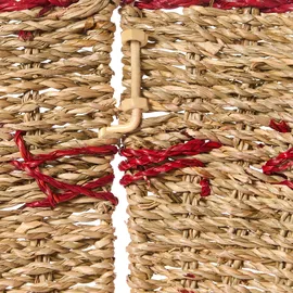 Beliani Weihnachtsbaumkragen HIVER Seegras Rot 51 cm