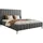 Selsey Polsterbett 140x200 mit Bettkasten, Metallfüßen, Velours, grau -