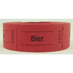 Gutscheinrolle Bier rot 601014  1000Abrisse