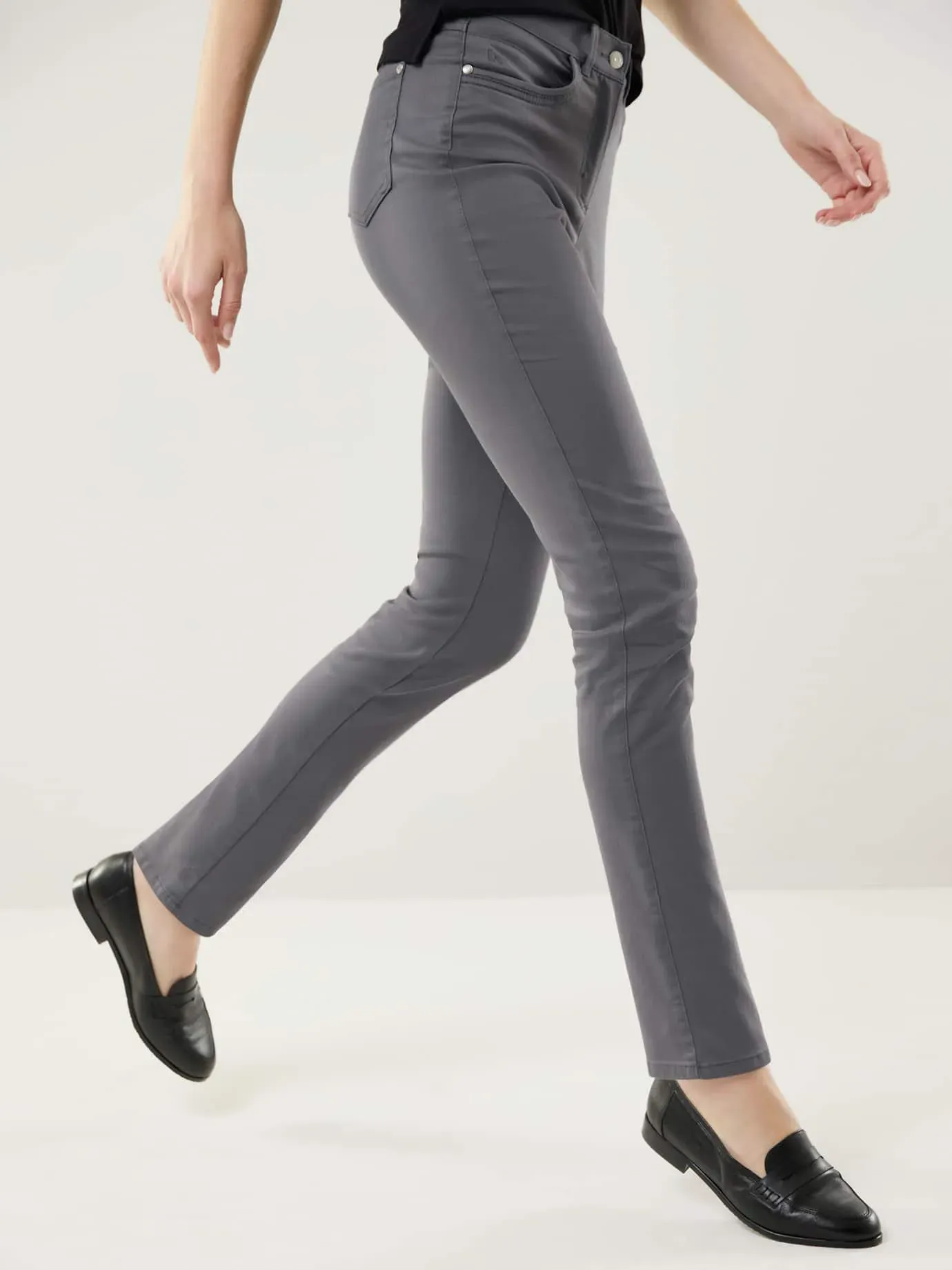 Walbusch Damen Bügelfrei Baumwollhose Feminine F Grau