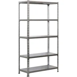 SimonRack Simonclick schraubenloses Metallregal 5 Böden. Farbe VERZINKT/VERZINKT 2000x1100x400 mm