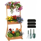 Relaxdays Vertikalbeet 140 x 60 x 50 cm Braun