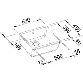 Blanco Subline 500-U basalt + Handbetätigung + InFino