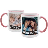 PhotoFancy® - Fototasse beidseitig Bedruckt - Personalisierte Tasse mit eigenen Fotos selbst gestalten - Rosa