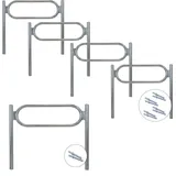 Baumarktplus 5 x Fahrradanlehnbügel 115 x 124 cm Stahl feuerverzinkt Ø 60 mm grau Einbetonieren Fahrradständer Parker Typ o
