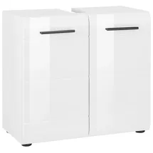 WELLTIME Waschbeckenunterschrank WELLTIME "Sovana", weiß, weiß hochglanz, B:60cm H:56cm T:31cm, Holzwerkstoff, Schränke, Waschbeckenunterschrank, Waschtisch mit verstellbarem Fach - Maße (B/T/H) 60/31/56 cm
