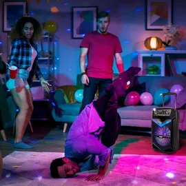 Pyle Audio Pyle PA Bluetooth Lautsprecher- Karaoke Maschine mit Karaoke Mikrofon, 600W, Musikbox Bluetooth Box, Partybox, Rechargeable, 10” Subwoofer, 1” ...