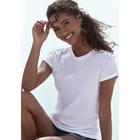 VIVANCE T-Shirt "aus weicher Baumwoll-Qualität", Damen, Gr. 36/38, weiß,