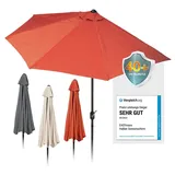 EASYmaxx Sonnenschirm halbrund, 270 x 140 x 235 cm, für Balkon und Terrasse, passgenau platzieren, mit praktischer Handkurbel, UV-Schutz 40+ orange