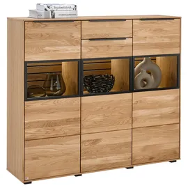 Set One by Musterring Highboard Jackson 150 x 130 x 40 cm Braun / Schwarz
