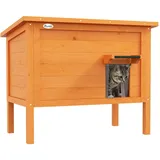 PawHut Katzenhütte mit Dach und Katzenklappe orange 85L x 50B x 68,5H cm