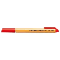 STABILO GREENpoint Faserschreiber, 0,8mm, robuste breite Spitze, geringe Stiftlänge und Clip, rot