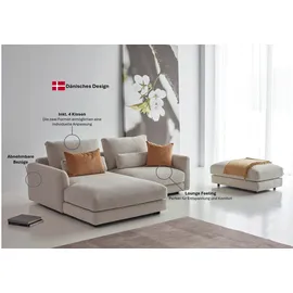tenksom Ecksofa TENKSOM "Polsterecke, L-Form, Eckcouch, mit Federkern, inkl. Kissen", beige, B:225cm H:68cm T:171cm, Sofas, Ecksofa, legerer Sitzkomfort zum Entspannen und Verweilen