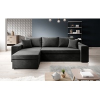 Luxusbetten24 Schlafsofa Designer Sofa Denver, mit Stauraum und Schlaffunktion schwarz