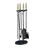 Relaxdays Kaminbesteck 5-teilig Stahl & Messing 0,63 m Schwarz/Gold