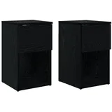 vidaXL Bettschrank 2 pcs Schwarze Eiche 29 x 31,5 x 49 cm