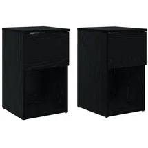 vidaXL Bettschrank 2 pcs Schwarze Eiche 29 x 31,5 x 49 cm