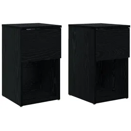 vidaXL Bettschrank 2 pcs Schwarze Eiche 29 x 31,5 x 49 cm