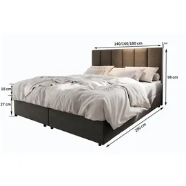 masseno Boxbett mit Bettkasten ¦ beige ¦ Maße (cm): B: 160 H: 98