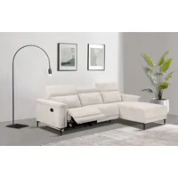 Places of Style Ecksofa Lund in Cord, L-Form, 261 cm, mit manueller, o. elektrischer Relaxfunktion, USB, Kopfteilverstellung beige