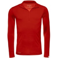 Kaipara - Merino Sportswear Langarmshirt Merino Zip-Neck Herren Slimfit 200 (1-tlg) aus reiner Merinowolle Made in Germany rot M